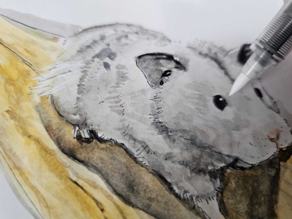 アクリルマーカによる仕上げ