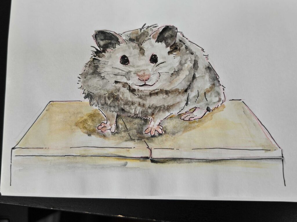 透明水彩で描いた